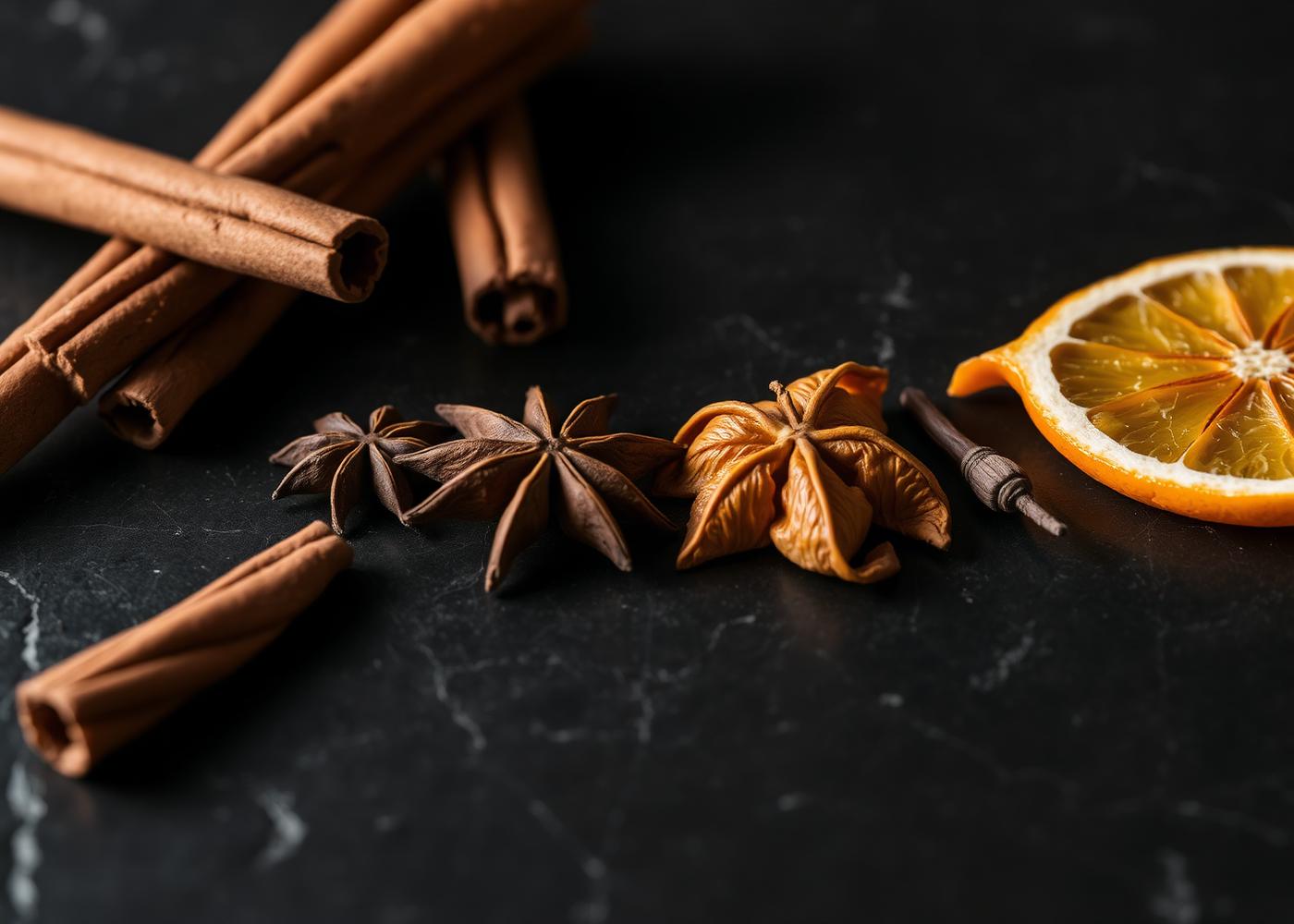 Gewürze für roten Winzerglühwein: Zimt, Nelken und Sternanis